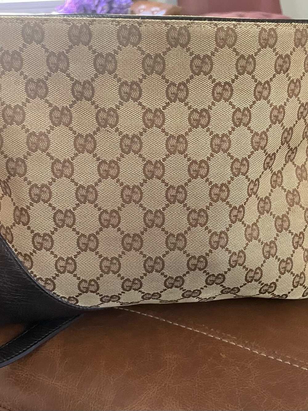 Gucci Hasler Horsebit Monogram Purse in Beige & Brown - Picture 5 of 14